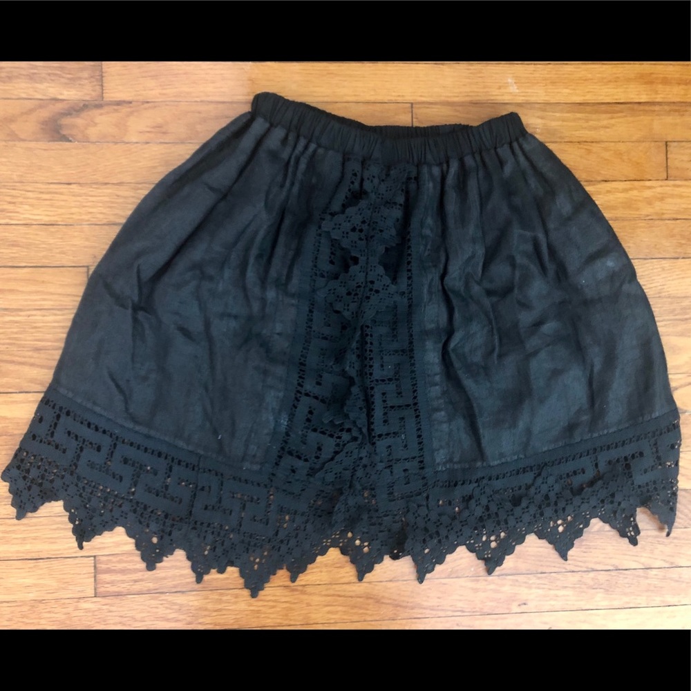 Place Nationale Black Lace Mini Skirt